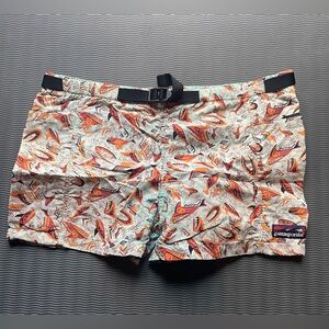 Patagonia Orange Fish Pattern Shorts